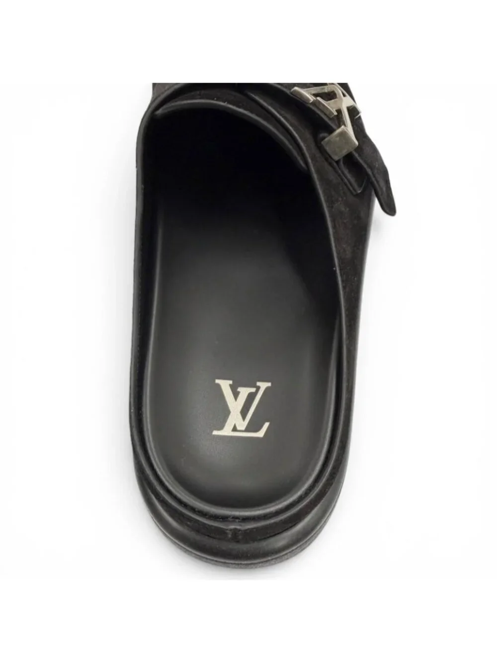 Louis Vuitton Suede Leather Noir LV Easy Sandals 7